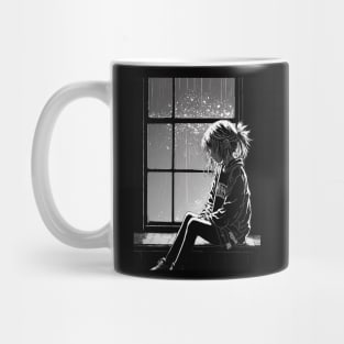 Sad anime girl in manga style Mug